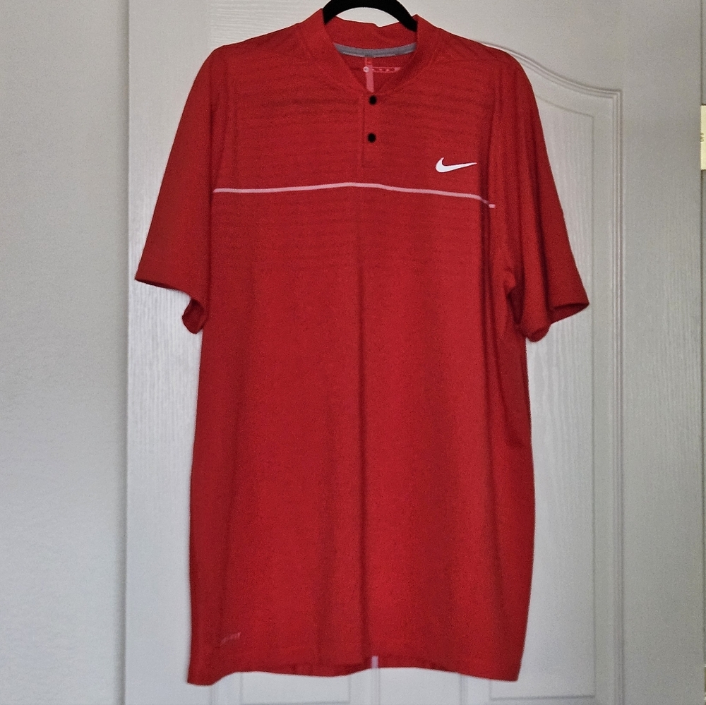 Nike Tiger Woods Collection Blade Collar Golf Polo Shirt Red Men's Size XL